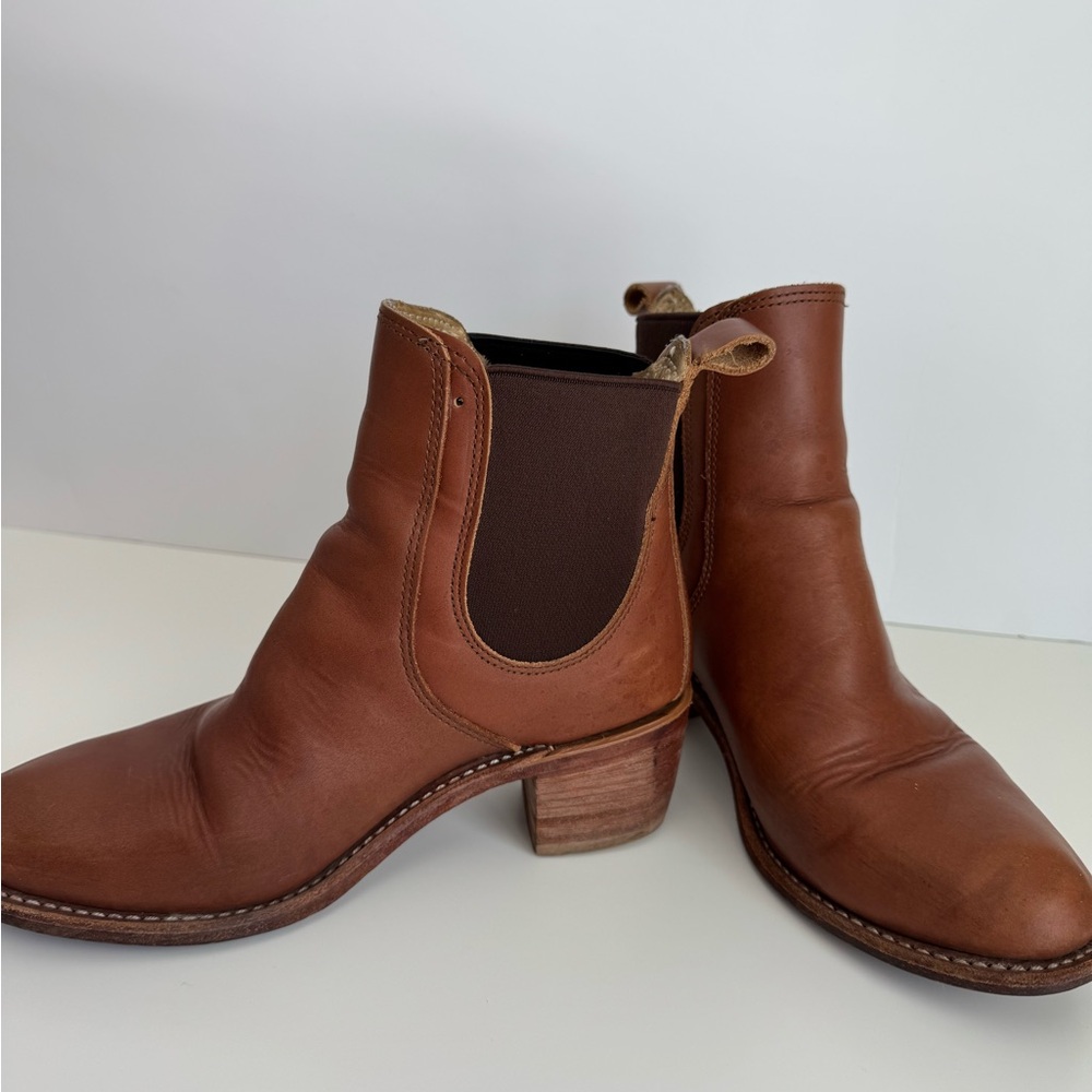 Red Wing Shoes Brown Leather Chelsea Ankle Boots - Picture 3 of 6